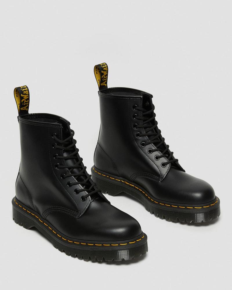 Dr Martens 1460 Bex Smooth Læder Platform Støvler Dame Sort | DK 230JPQ